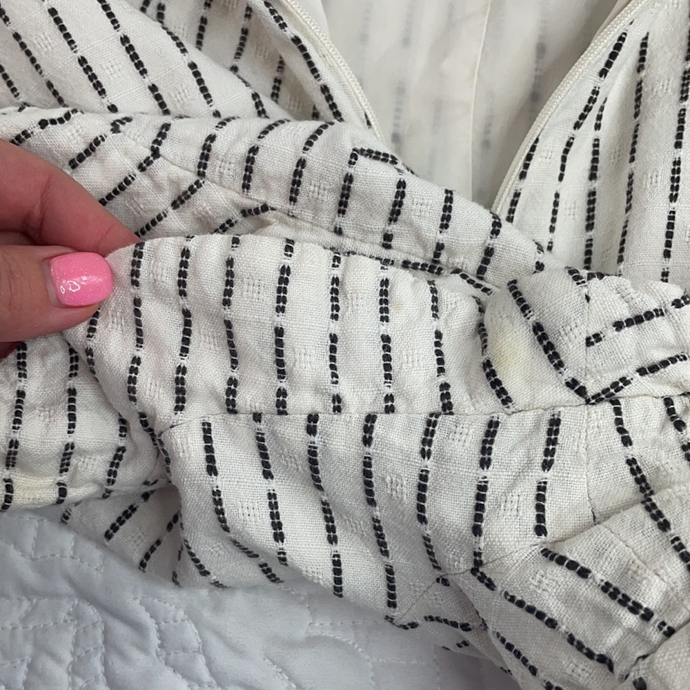 AMUR Cream Striped Ruffle Romper - Picture 14 of 15